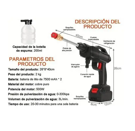 Pistola de alta presión portátil.
